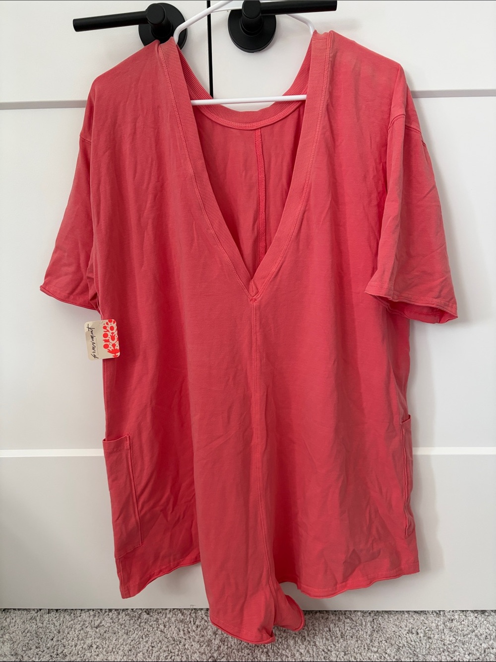 Women’s Shorts Romper - Coral Pink